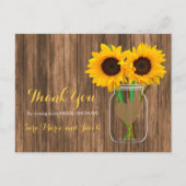 Land Sunflower Mason Jar - Dank u wel Briefkaart (Voorkant)