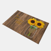 Land Sunflower Mason Jar Deurmat (Schuin)