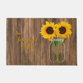 Land Sunflower Mason Jar Deurmat (Voorkant)