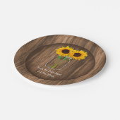 Land Sunflower Mason Jar Papieren Bordje (Gekanteld)