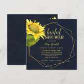 Land Sunflower Navy Blue Vrijgezellenfeest Kaart (Voorkant / Achterkant)