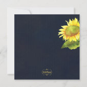 Land Sunflower Navy Blue Vrijgezellenfeest Kaart (Achterkant)