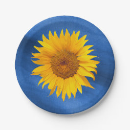 Land Sunflower Royal Blue Summer Weddenschap Papieren Bordje