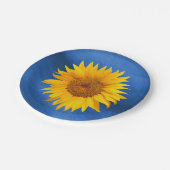 Land Sunflower Royal Blue Summer Weddenschap Papieren Bordje (Gekanteld)
