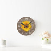 Land Sunflower Rustic Barn Wood  Ronde Klok (Huis)