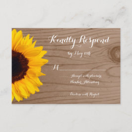 Land Sunflower Rustige Wood Wedding RSVP-kaarten RSVP Kaartje