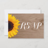 Land Sunflower Rustige Wood Wedding RSVP-kaarten RSVP Kaartje (Achterkant)
