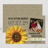 Land Sunflower Save the Date (Voorkant / Achterkant)