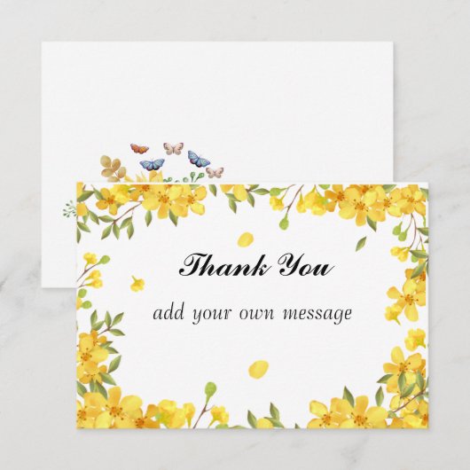 Land Sunflower Spring Bedankkaart (Voorkant / Achterkant)