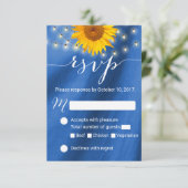Land Sunflower & String Lights Wedding RSVP Kaartje (Staand voorkant)