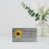 Land Sunflower Weathered Wooden Wall Visitekaartje (Staand voorkant)