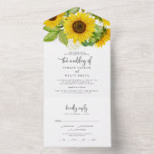Land Sunflower Weddenschap in één uitnodiging (Binnen)