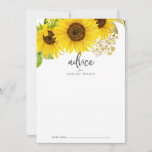 Land Sunflower Wedding Advice Kaart<br><div class="desc">Dit land is een perfecte bruidsschat voor een rustige bruiloft en kan voor elk evenement worden gebruikt. Het klassieke moderne ontwerp biedt prachtige felgele waterverf wildbloemen met een thema voor de buitenzomer of de herfst. Deze advieskaarten kunnen worden gebruikt als alternatief voor een huwelijksreceptie, -vrijgezellenfeest, -baby shower of -graduatie. Geef...</div>