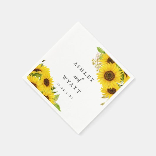 Land Sunflower Wedding Napkins Servet (Hoek)