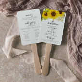 Land Sunflower Wedding Programme Hand Fan Handwaaier