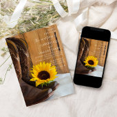 Land Sunflower Western Barn Wedding Kaart