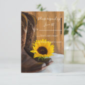 Land Sunflower Western Barn Wedding RSVP (Staand voorkant)