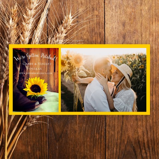 Land Sunflower Western Barn Wedding Save The Date