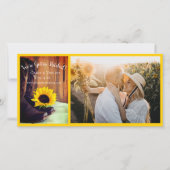 Land Sunflower Western Barn Wedding Save The Date (Voorkant)