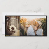 Land Sunflower Western Barn Wedding Sepia Save The Date (Voorkant)