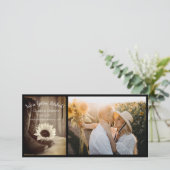 Land Sunflower Western Barn Wedding Sepia Save The Date (Staand voorkant)