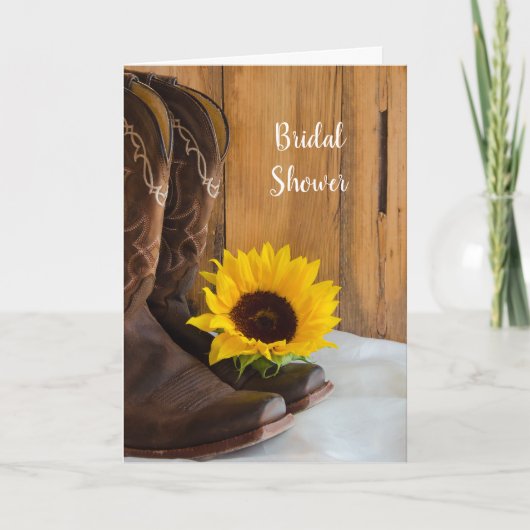 Land Sunflower Western Bridal Shower Invitation (Voorkant)