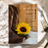 Land Sunflower Western Bridal Shower Invitation Kaart