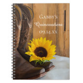 Land Sunflower Western Quinceañera Guest Book Notitieboek (Voorkant)