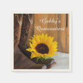Land Sunflower Western Quinceañera Servet (Voorkant)
