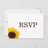 Land Sunflower White Weddenschap RSVP-kaarten RSVP Kaartje (Achterkant)