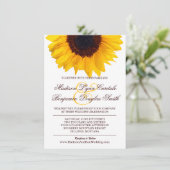 Land Sunflower White Wedding Invitation Kaart (Staand voorkant)