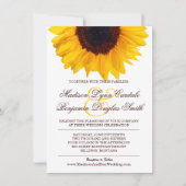 Land Sunflower White Wedding Invitation Kaart (Voorkant)