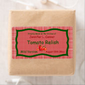 Land Sunglo Rood Plaid met Tomaten Eten Label (Insitu)
