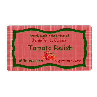 Land Sunglo Rood Plaid met Tomaten Eten Label