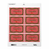 Land Sunglo Rood Plaid met Tomaten Eten Label (Full Sheet)