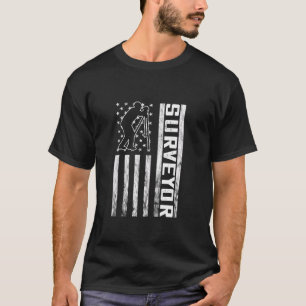 Land Surveyor Amerika Vlag van de Verenigde Staten T-shirt