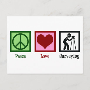 Land Surveyor Peace Love Survey Company Briefkaart