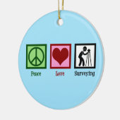 Land Surveyor Peace Love Survey Company Keramisch Ornament (Links)