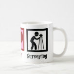 Land Surveyor Peace Love Survey Company Koffiemok<br><div class="desc">Peace Love Surveying. Een schattig geschenk van de landmeter met een vredes-, hart- en landarbeiders.</div>