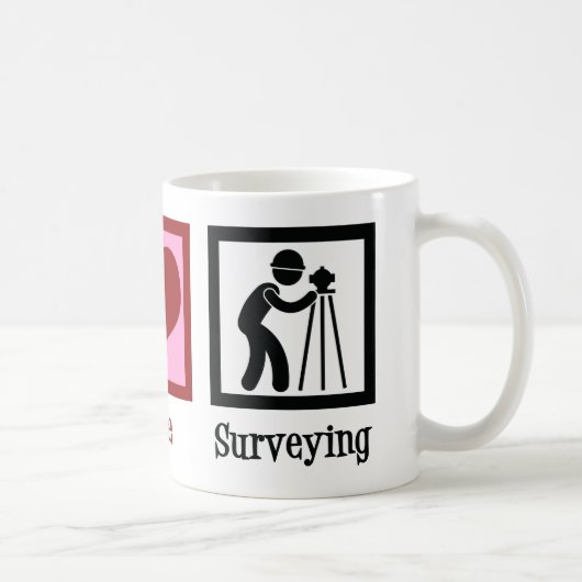 Land Surveyor Peace Love Survey Company Koffiemok (Rechts)