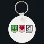 Land Surveyor Peace Love Survey Company Sleutelhanger<br><div class="desc">Peace Love Surveying. Een schattig geschenk van de landmeter met een vredes-,  hart- en landarbeiders.</div>