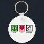 Land Surveyor Peace Love Survey Company Sleutelhanger<br><div class="desc">Peace Love Surveying. Een schattig geschenk van de landmeter met een vredes-,  hart- en landarbeiders.</div>