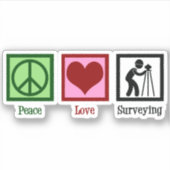 Land Surveyor Peace Love Survey Company Sticker (Voorkant)