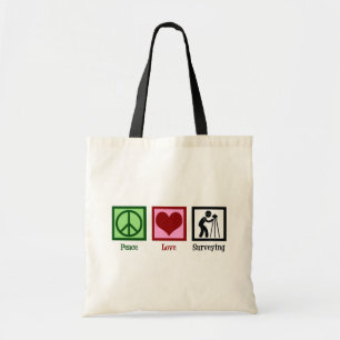 Land Surveyor Peace Love Survey Company Tote Bag