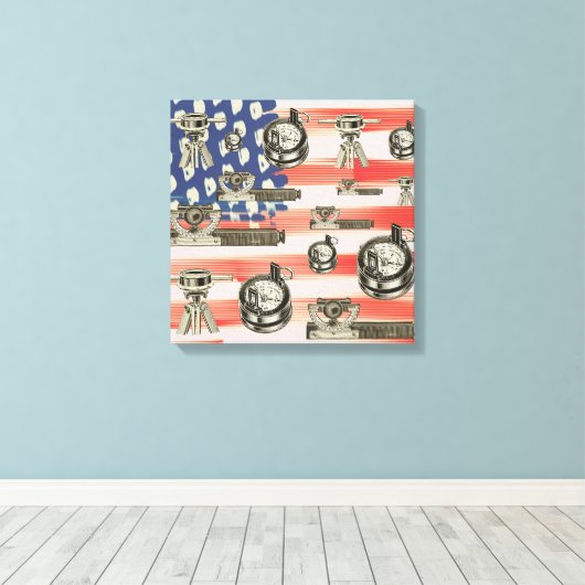 Land Surveyor Surveyor  tools Compass Ca Canvas Afdruk (Insitu (Houten vloer))