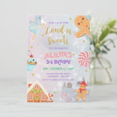 Land Sweet Sugar Plum Fairy Gingerbrood Birthday Kaart (Staand voorkant)