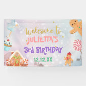 Land Sweet Sugar Plum Fairy Gingerbrood Birthday Spandoek (Horizontaal)