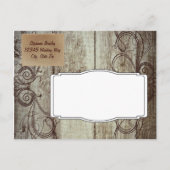 Land Swirl Wood Rustic Save the Date Briefkaarten (Achterkant)