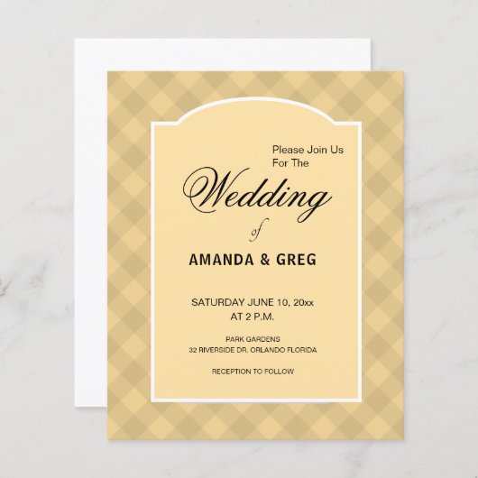 Land Tafelkleed stijl bruiloft uitnodiging (Voorkant / Achterkant)