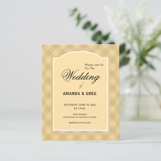 Land Tafelkleed stijl bruiloft uitnodiging (Staand voorkant)